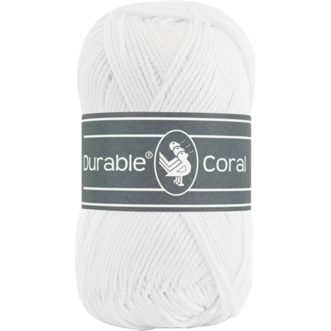 Breigaren Durable Coral Katoen wit 50 gram, 125 meter
