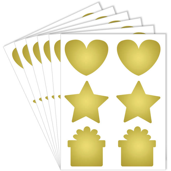 Krasstickers +/- 7 cm, 36 stickers