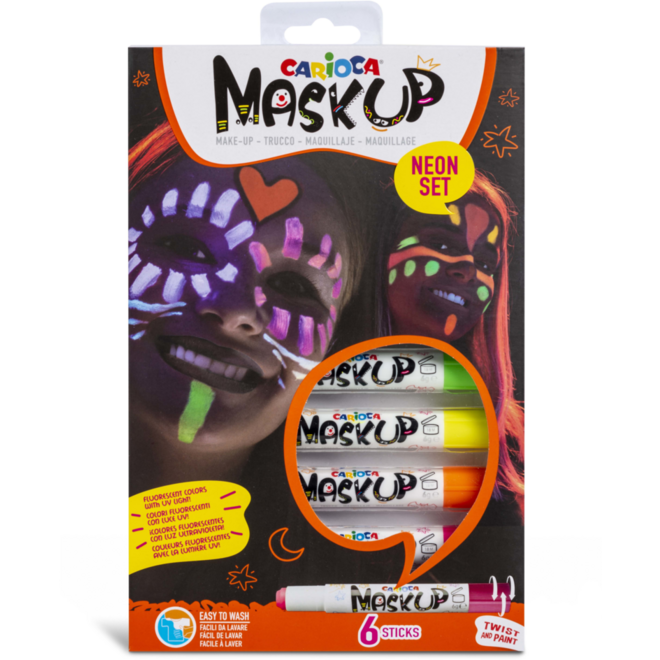 Mask-up schminkstiften Carioca fluor, 6 stuks