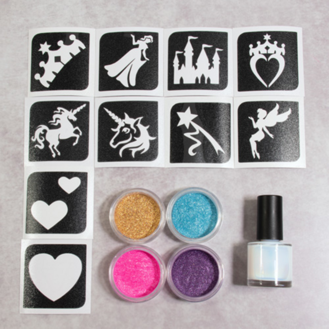 Schmink Prinsess glittertattoo set