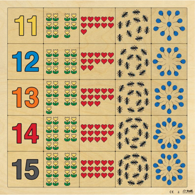 Rolf More - Lotto tellen 11 - 15, 25 stukjes, 37,5 x 37,5cm