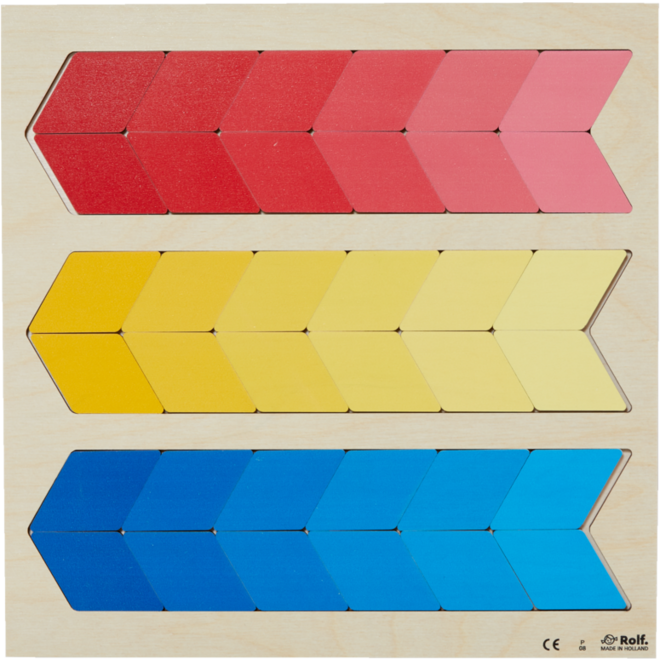 Rolf Puzzels - Puzzel kleurnuance rood, geel, blauw, 36 stukjes