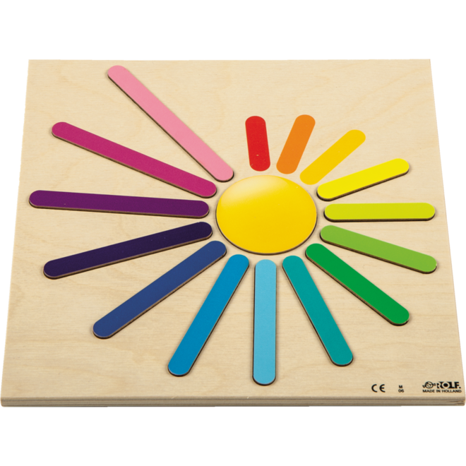 Rolf Puzzels - Reliëfpuzzel ontdek de grootte - regenboogstralen - 15 stukjes