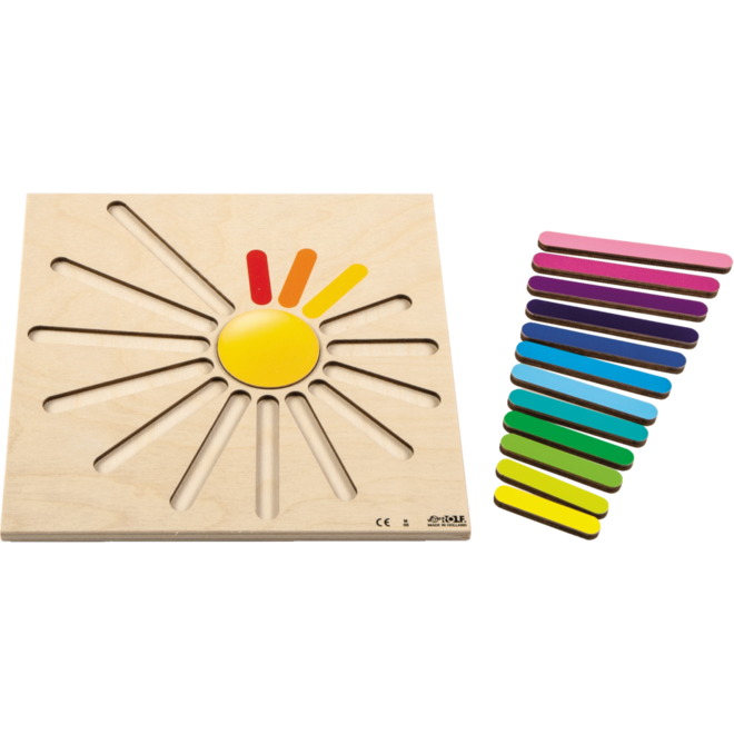 Rolf Puzzels - Reliëfpuzzel ontdek de grootte - regenboogstralen - 15 stukjes