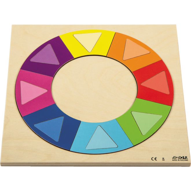 Rolf Puzzels - Reliëfpuzzel ontdek de kleur en vorm - regenboogkring - 16 stukjes