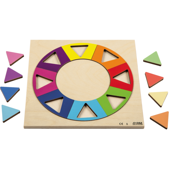 Rolf Puzzels - Reliëfpuzzel ontdek de kleur en vorm - regenboogkring - 16 stukjes