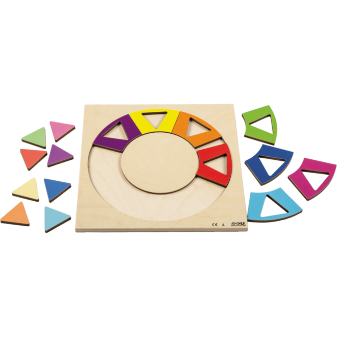 Rolf Puzzels - Reliëfpuzzel ontdek de kleur en vorm - regenboogkring - 16 stukjes