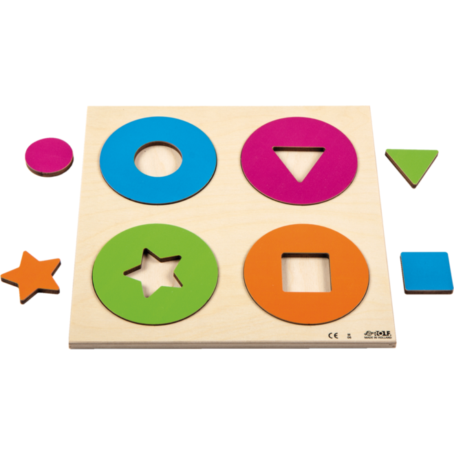 Rolf Puzzels - Reliëfpuzzel ontdek de kleur en vorm - cirkels en vormen - 8 stukjes