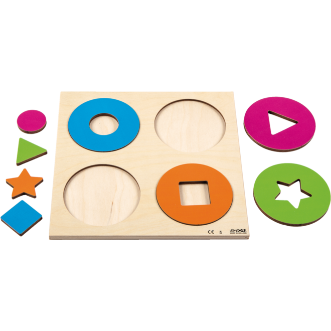 Rolf Puzzels - Reliëfpuzzel ontdek de kleur en vorm - cirkels en vormen - 8 stukjes