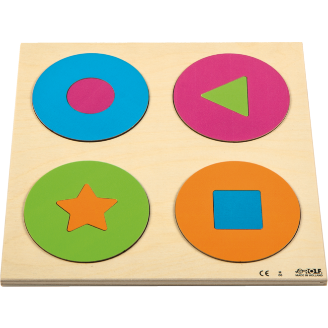 Rolf Puzzels - Reliëfpuzzelserie ontdek de kleur en vorm, 2 stuks