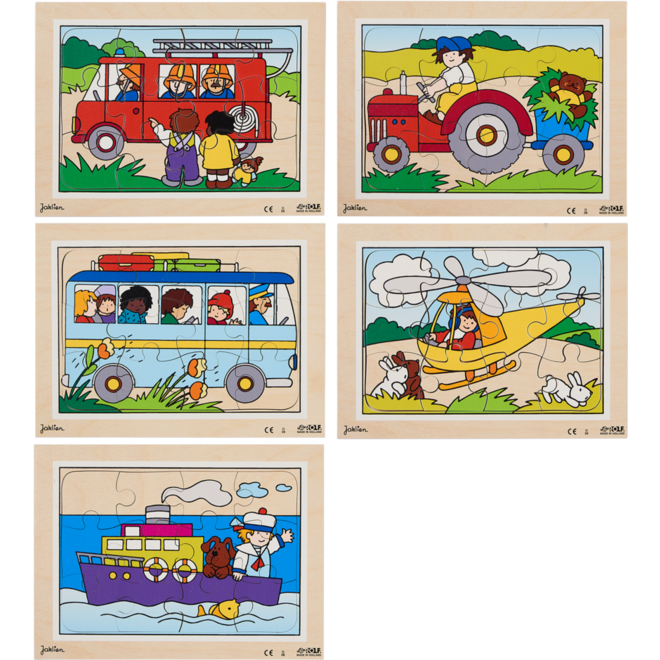Rolf Puzzels - Puzzelserie transport 1, 12 stukjes per puzzel