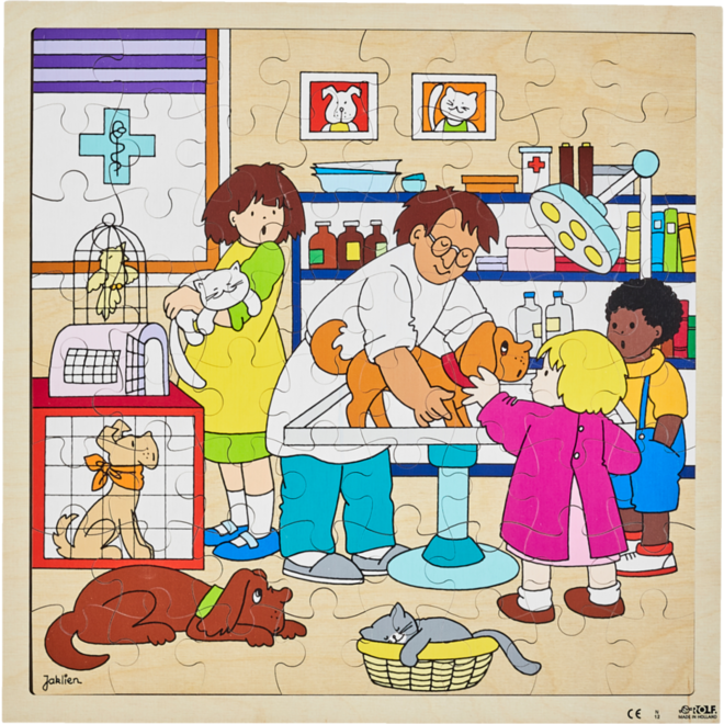 Rolf Puzzels - Puzzel dierenarts, 64 stukjes