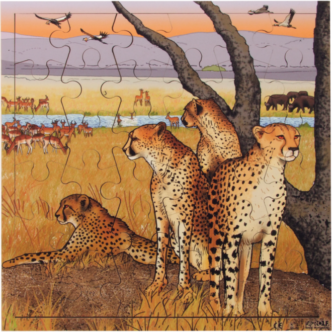 Rolf Puzzels - Puzzel cheeta's, 36 stukjes