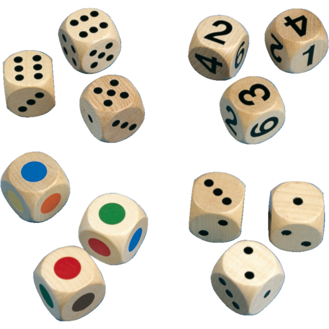 Rolf More - Dobbelstenenset hout 3 cm 12 stuks