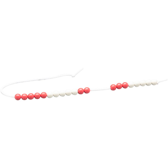 Rolf More - Rekensnoer leerlingmodel met 20 kralen (2x5 rood,2x5 wit) 10mm