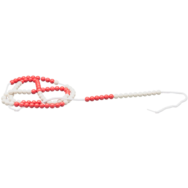 Rolf More - Rekensnoer leerlingmodel met 100 kralen (5x10 rood en 5x10wit)10mm doorsnee