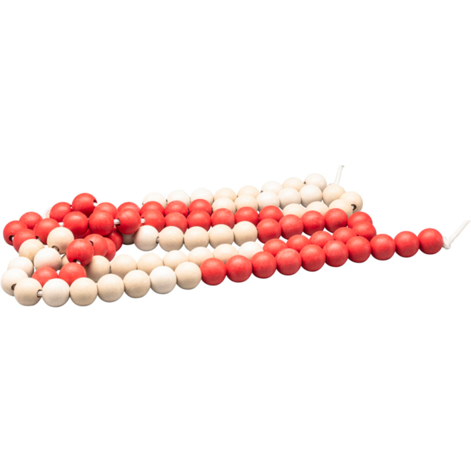 Rolf More - Rekensnoer leerkracht met 100 kralen van RE-Wood, 25mm, rood/wit