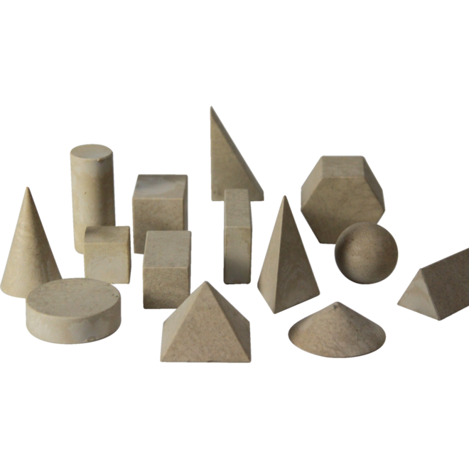Rolf More - Geometrische vormenset, 14 vormen van RE-Wood