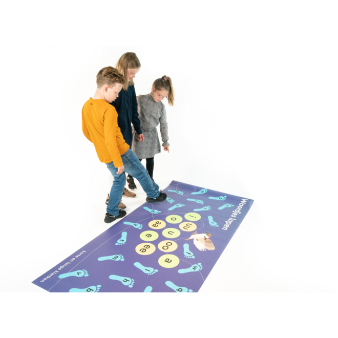 Rolf More - Woordjes lopen  korte en lange klanken, 100 x 200 cm, vinyl