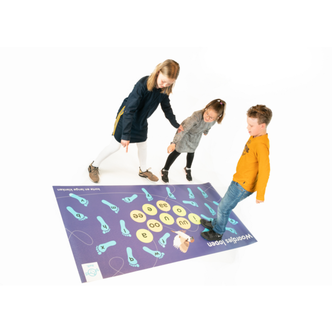 Rolf More - Woordjes lopen  korte en lange klanken, 100 x 200 cm, vinyl