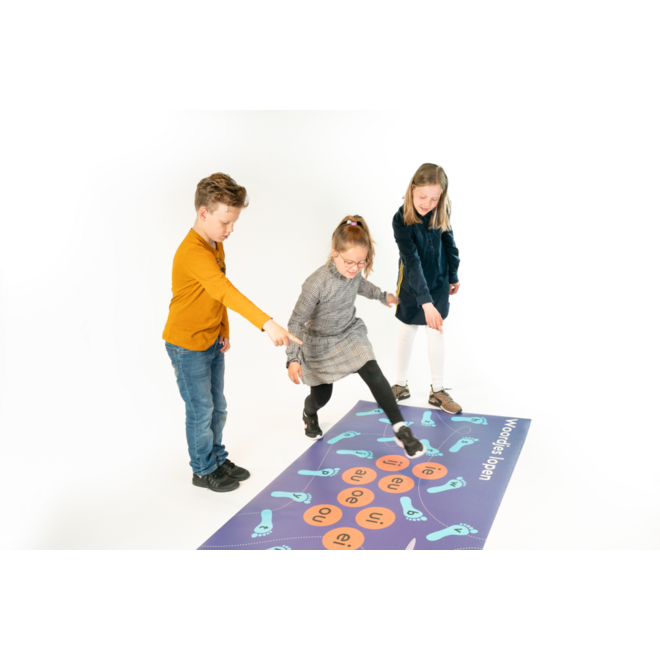 Rolf More - Woordjes lopen tweetekenklanken, 100 x 200 cm, vinyl