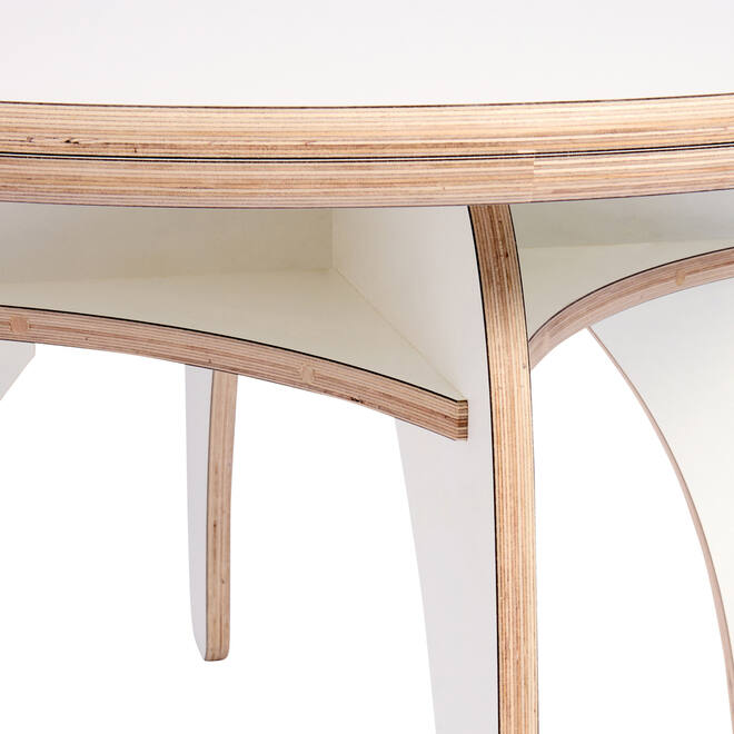 Rolf More - Ronde tafel, wit, hoogte C3 (59 cm)