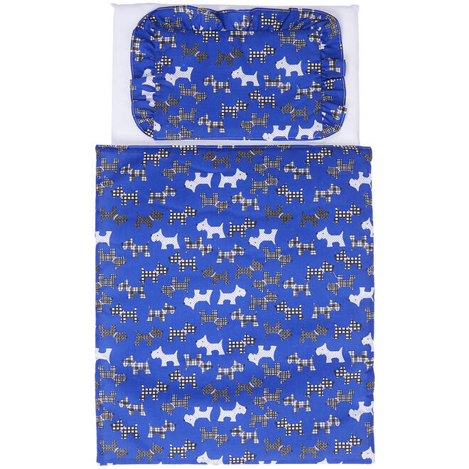Rolf More - Bedset voor kuben ledikant (matras,kussen,deken blauw)