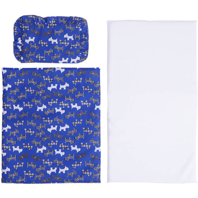 Rolf More - Bedset voor kuben ledikant (matras,kussen,deken blauw)
