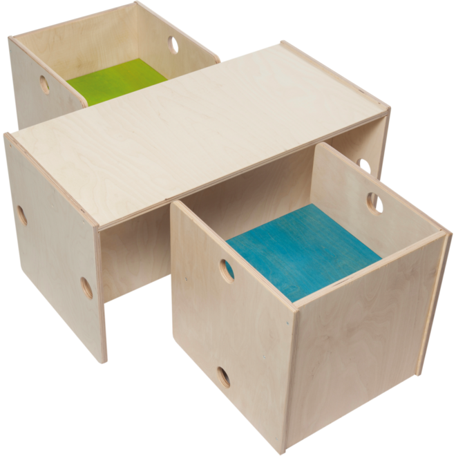 Rolf More - Bank Kuben kleuteruitvoering naturel 72 x 36 x 36 cm gemonteerd