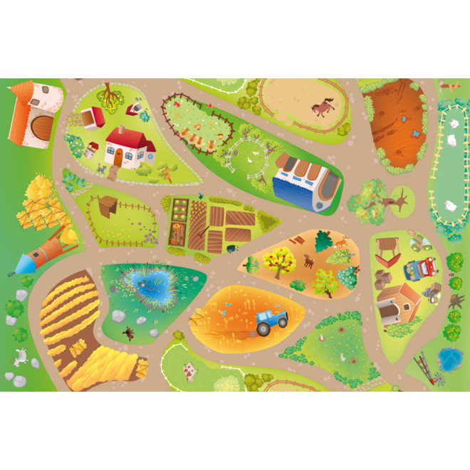 Speelmat vinyl 100 x 150 cm, boerderij