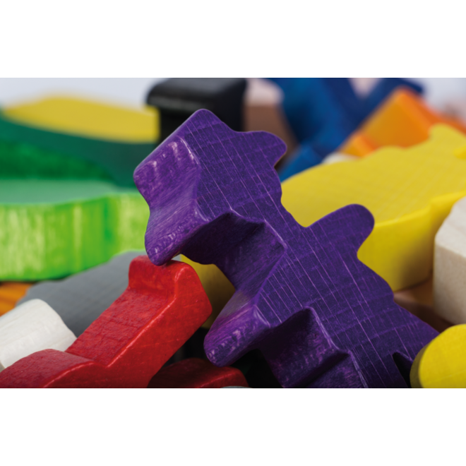 Houten figuren inheemse dieren, set van 84 stuks