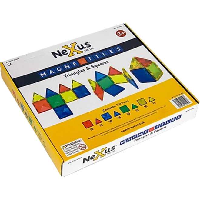 Magnetiles driekanten en vierkanten, 100 delig