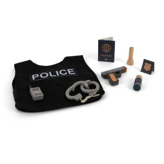Politieset, hout, 8 delig
