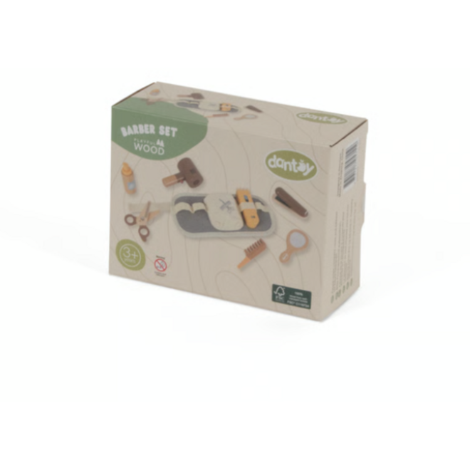 Kappersset, hout, 8-delig