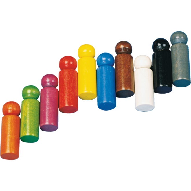 Houten popjes, 100 stuks 10 Kleuren