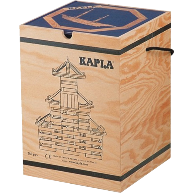 KAPLA®  groepsset in kist, 280 onder- delen incl. voorbeeldboek assorti