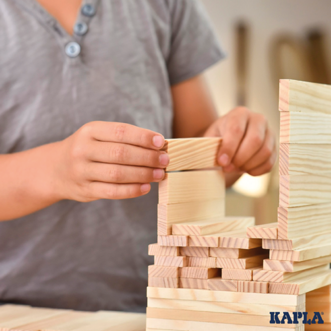 KAPLA®  groepsset in kist, 280 onder- delen incl. voorbeeldboek assorti