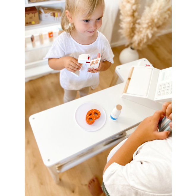 Small Foot - houten speelgoedkassa met scanner, 15 delig