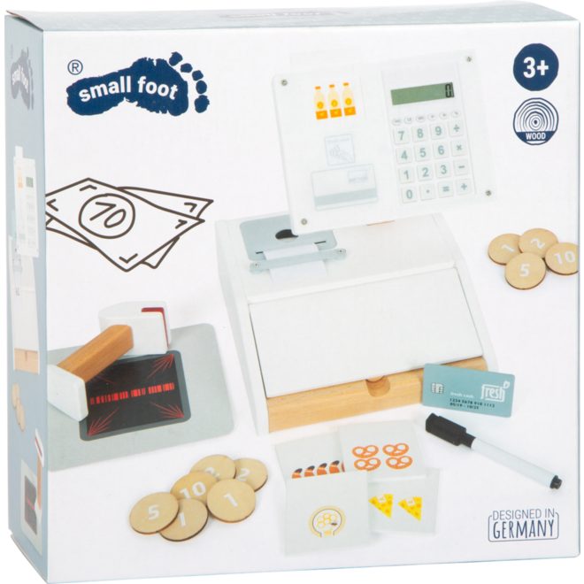 Small Foot - houten speelgoedkassa met scanner, 15 delig