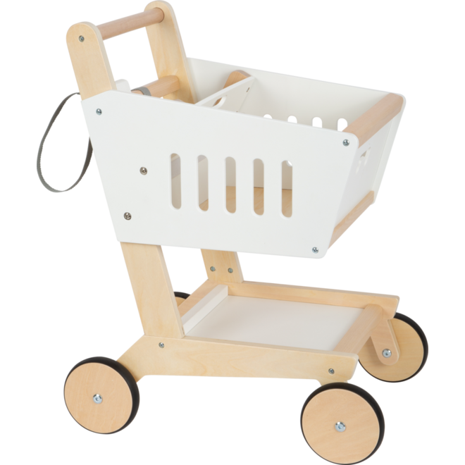 Small Foot - houten supermarkt winkelwagen wit