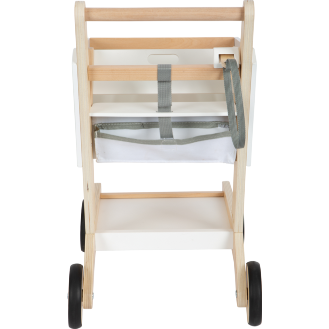 Small Foot - houten supermarkt winkelwagen wit