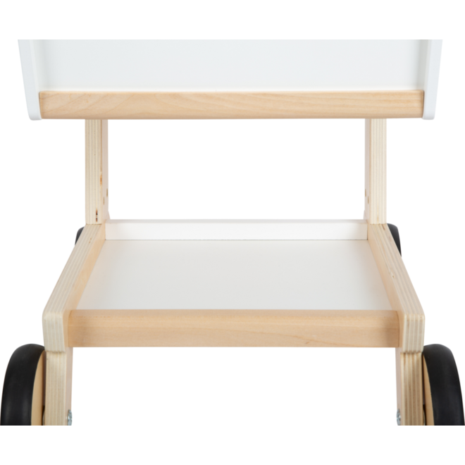 Small Foot - houten supermarkt winkelwagen wit