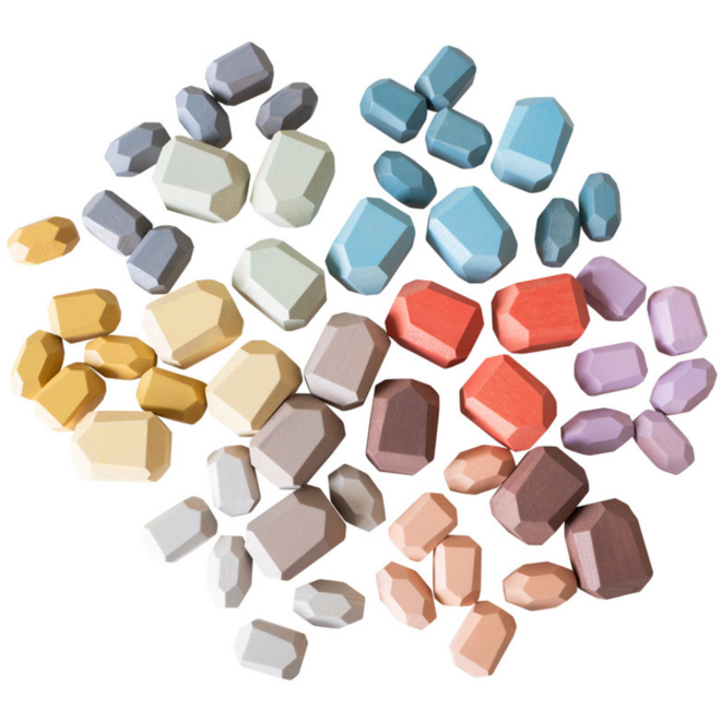 Houten edelstenen pastel