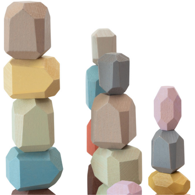 Houten edelstenen pastel