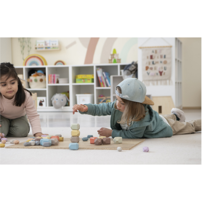 Houten edelstenen pastel