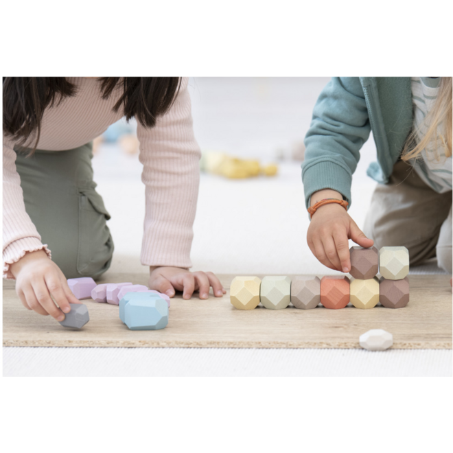 Houten edelstenen pastel