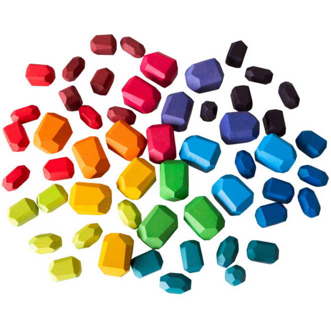 Houten edelstenen regenboog