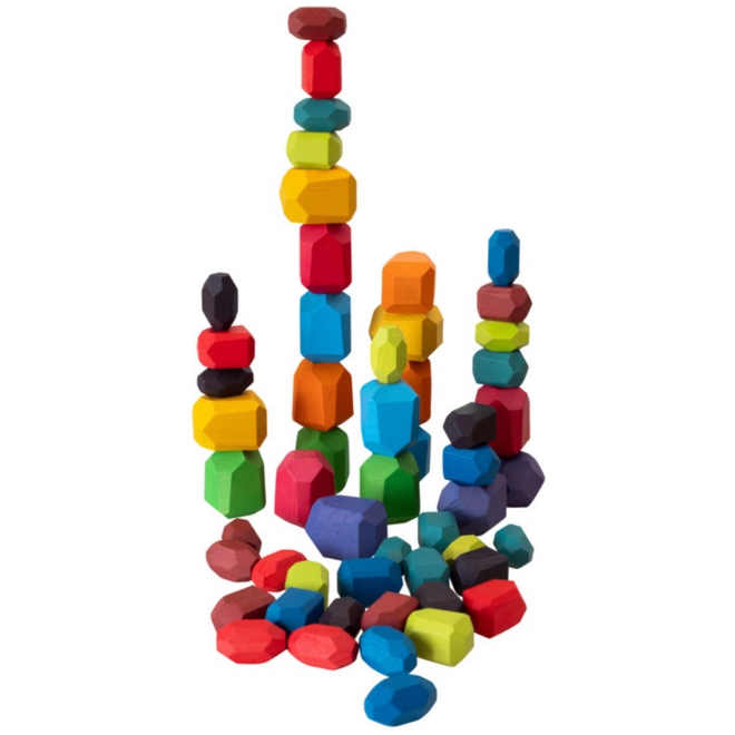 Houten edelstenen regenboog