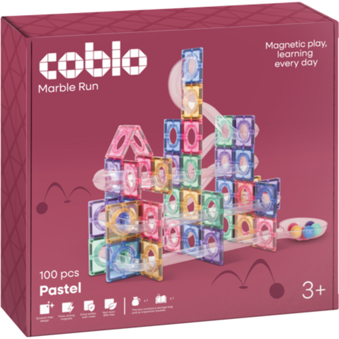 Coblo Pastel Knikkerbaan - 100 stuks