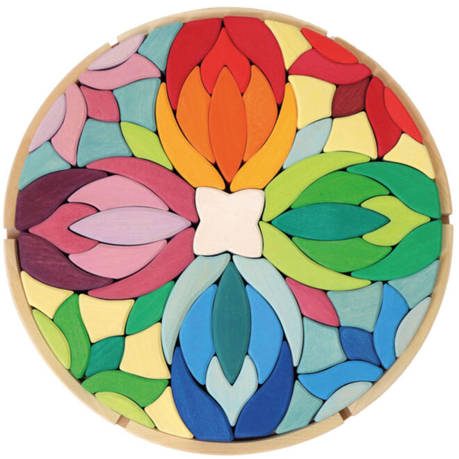 Grimm's - bouwset Lara - mandala - bloem - puzzel - set van 73